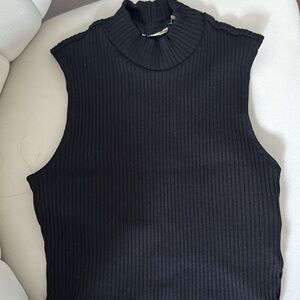 Levi Black Ribbed Sleeveless Top